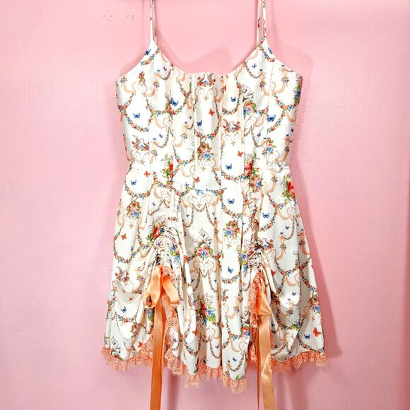 Dolls Kill Dresses & Skirts - Dolls Kill Sugar Thrillz Lush Opulence Corset Dress Mini Renaissance Floral XL